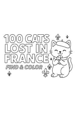 100 Cats Lost in France Find & Color