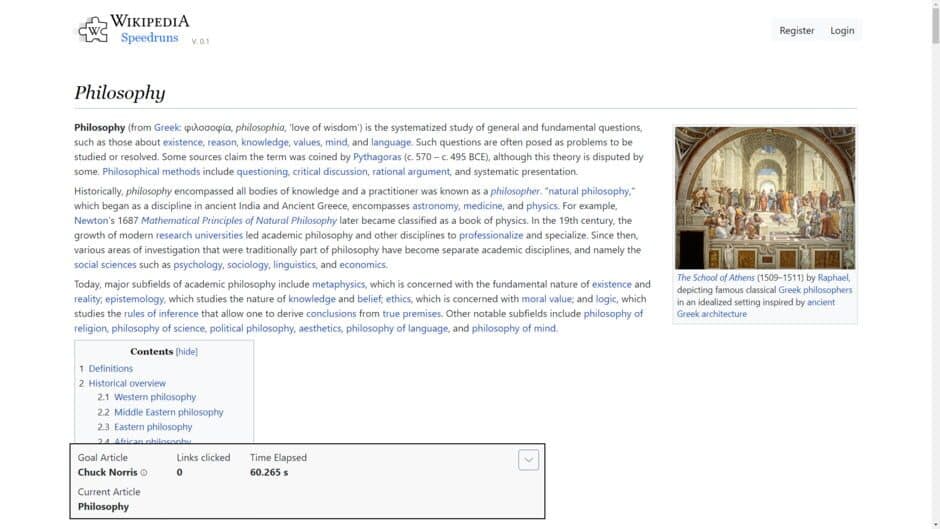 Wikipedia Speedruns