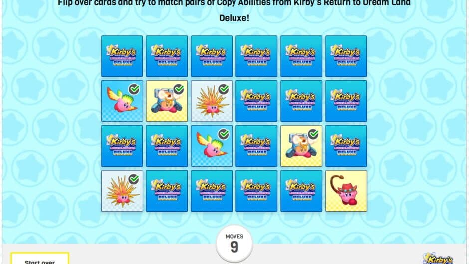 Kirby's Return to Dream Land Deluxe Memory Match-Up