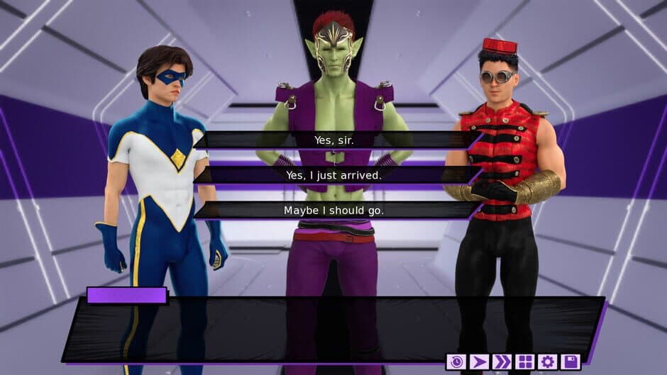 Fresh Force Frustrations: A Gay Superhero Erotic Visual Novel screenshot 2