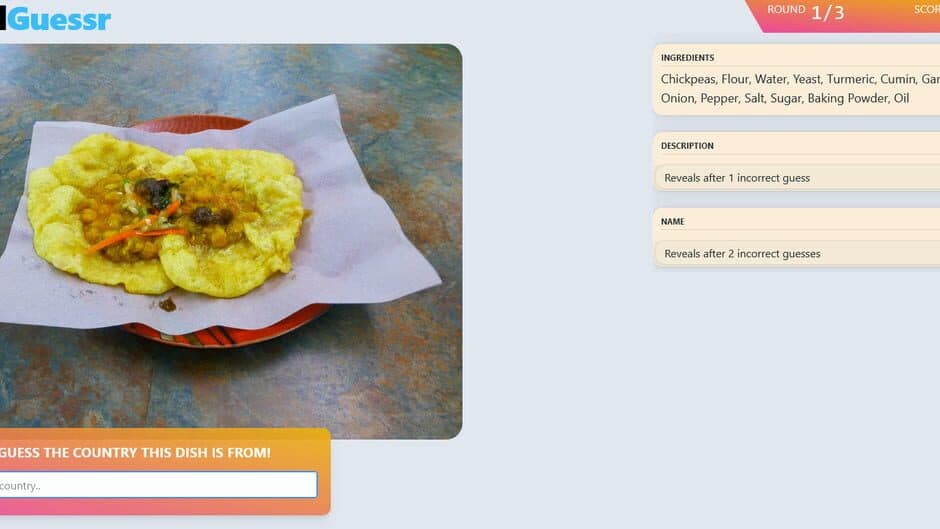 Foodguessr screenshot 2