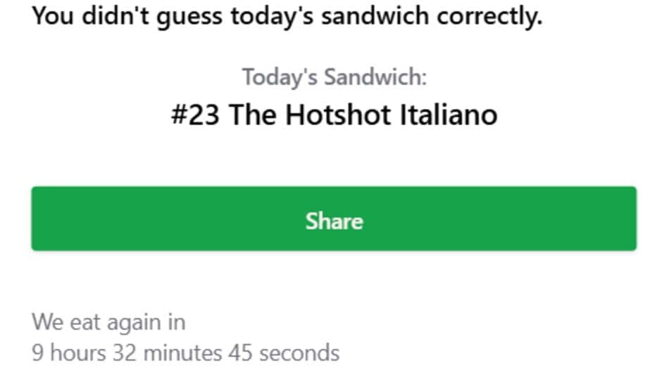 Subway Sandwichdle screenshot 4