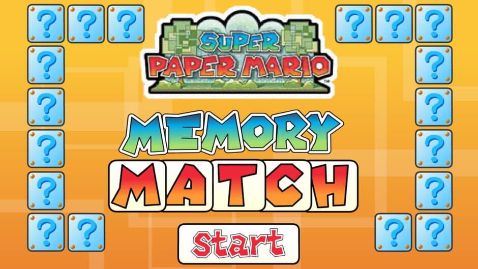 Super Paper Mario Memory Match