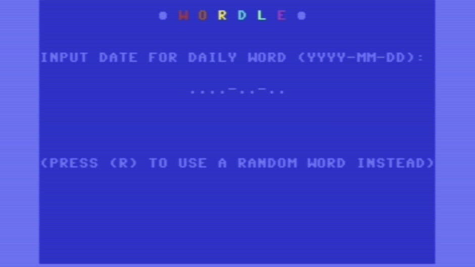Wordle for Commodore 64 screenshot 2