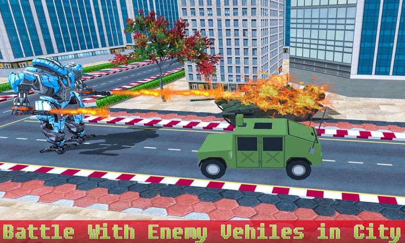 US Police Robot Car Transformation Game screenshot 2