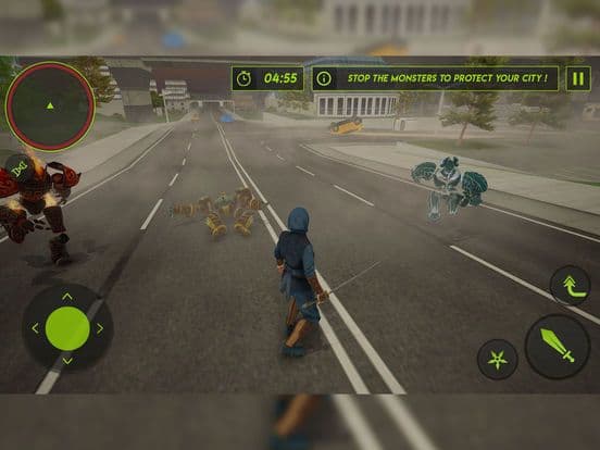Flying Ninja Monster Assassin:City Rescue Battle screenshot 2