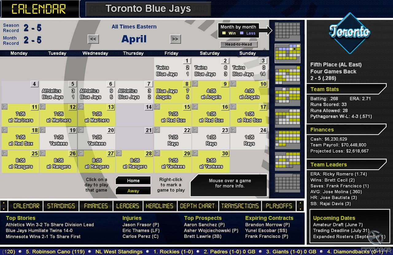 Baseball Mogul 2012 screenshot 3