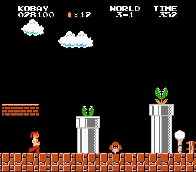 Miss. Kobayashi in super mario bros (smb1 romhack)