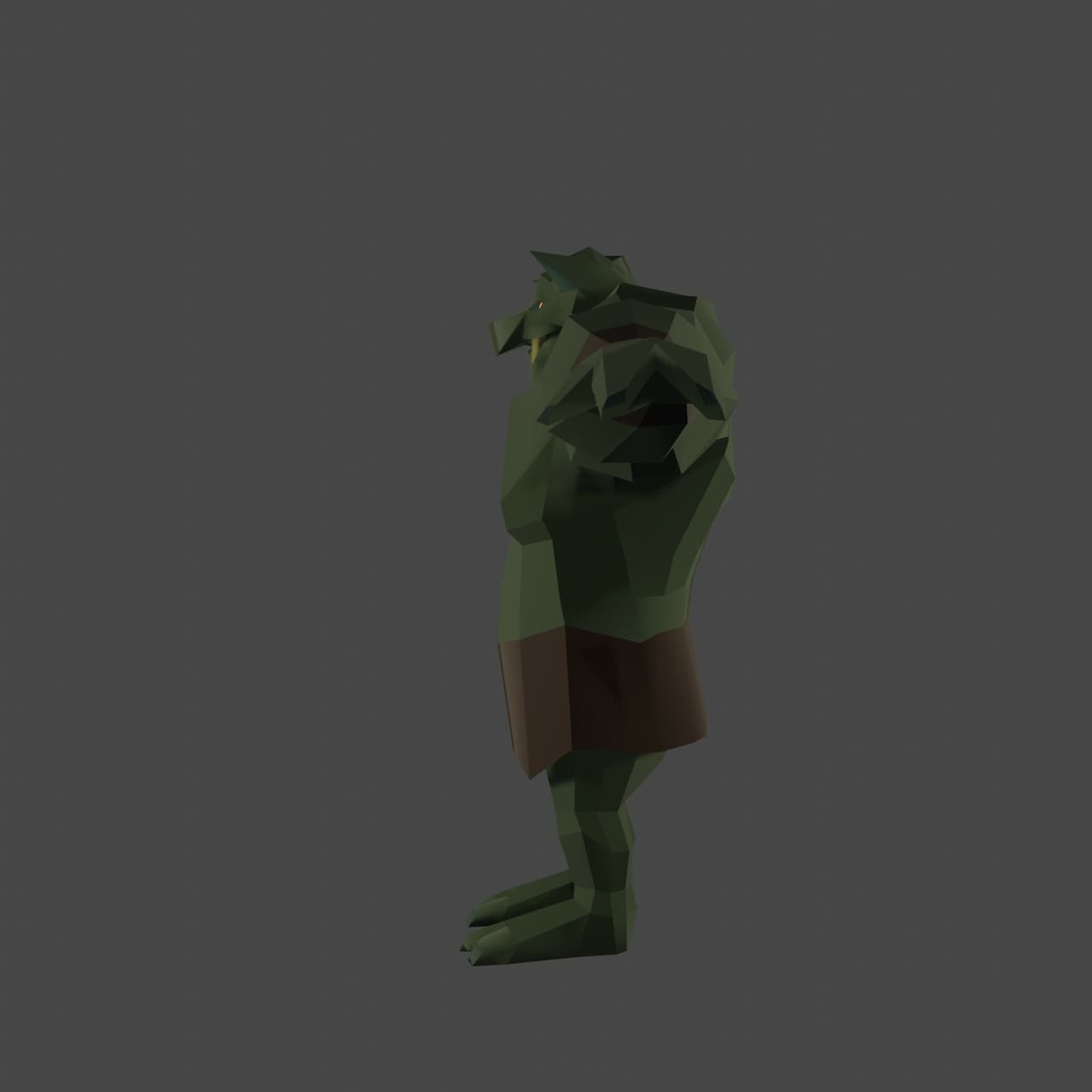 Lowpoly Troll 3D model FBX format screenshot 3