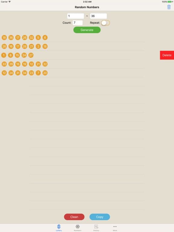 Random All Numbers - the random number generator screenshot 3