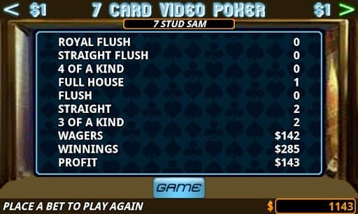 Seven Card Video Poker