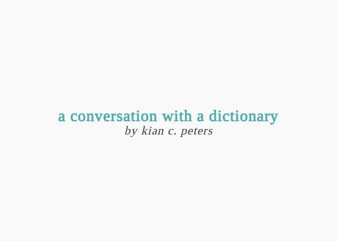 a conversation with a dictionary