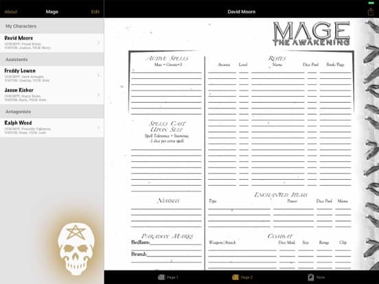Real Sheet: NWOD Mage ∞ screenshot 6
