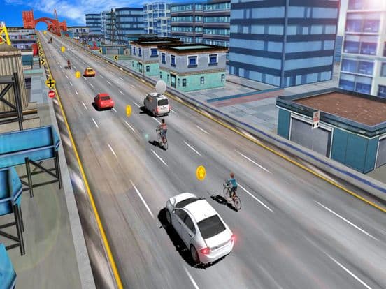 In Bicycle Racing on Highway