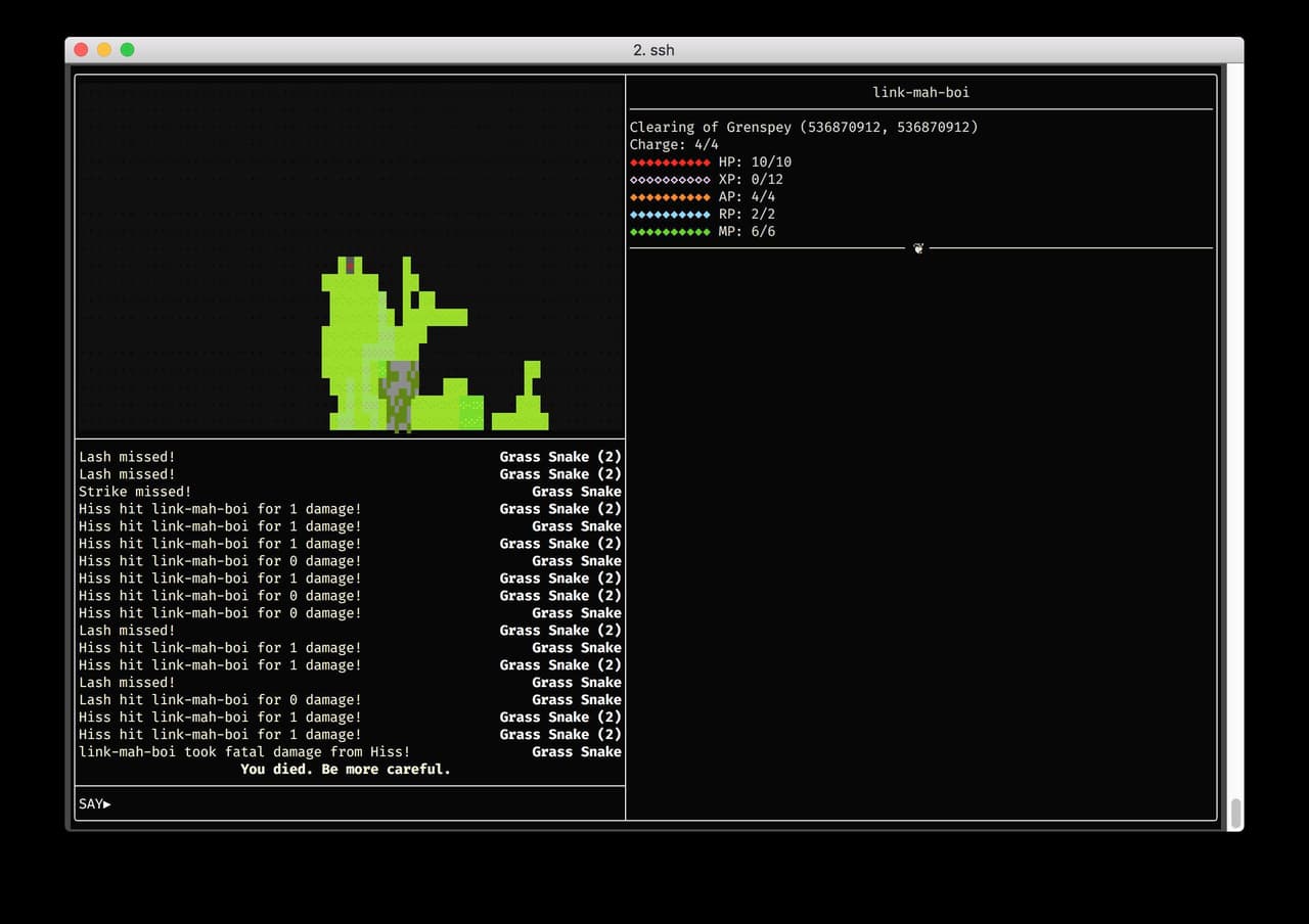 MUD in Golang screenshot 2