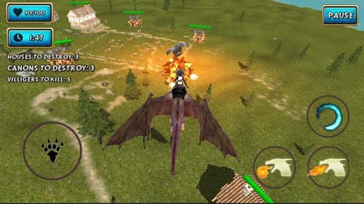 Fire Flying Dragon Simulator Warrior Sky Rider 3D screenshot 4