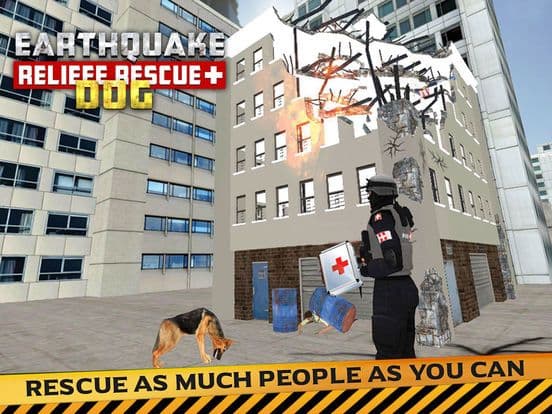 Earthquake Relief & Rescue Simulator: Play the rescue sniffer dog to Help earthquake victims.