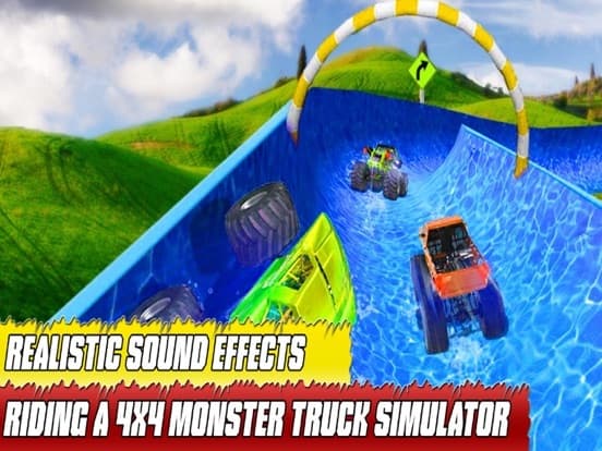 water slide monster truck Race screenshot 4