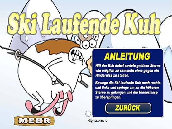 Die Verrückte Ski Laufende Kuh Gratis screenshot 3