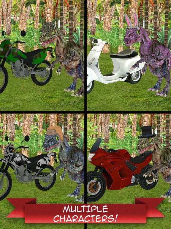 MotoRaptor - Velociraptor Motorcycle Jurassic Run screenshot 4
