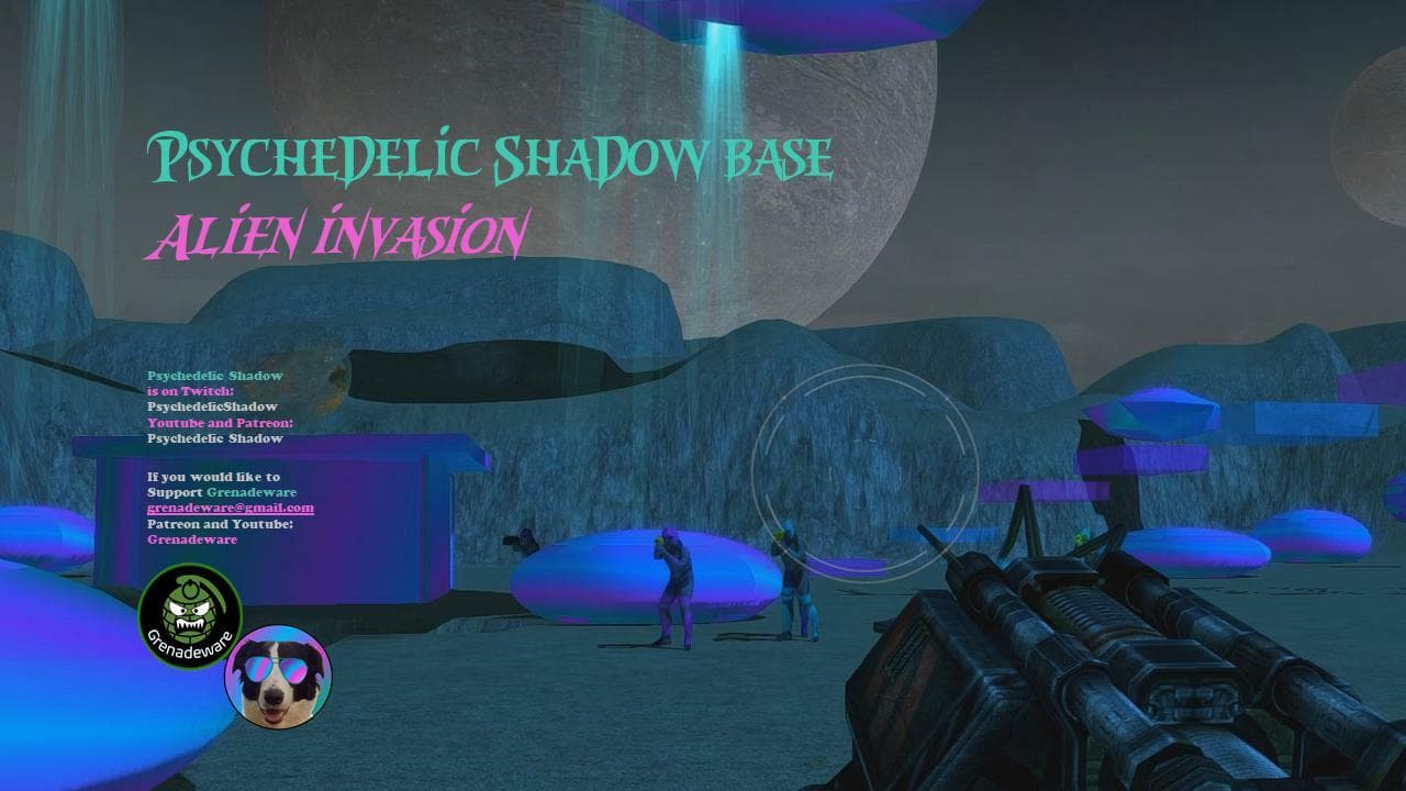Psychedelic Shadow Base Alien Invasion Level 1