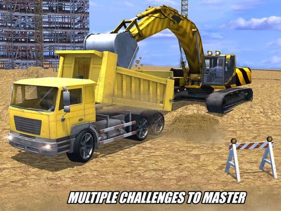 City Construction Excavator Crane & Truck Driving screenshot 2