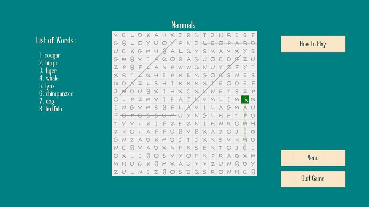 Word Search (itch) (Jono) screenshot 3