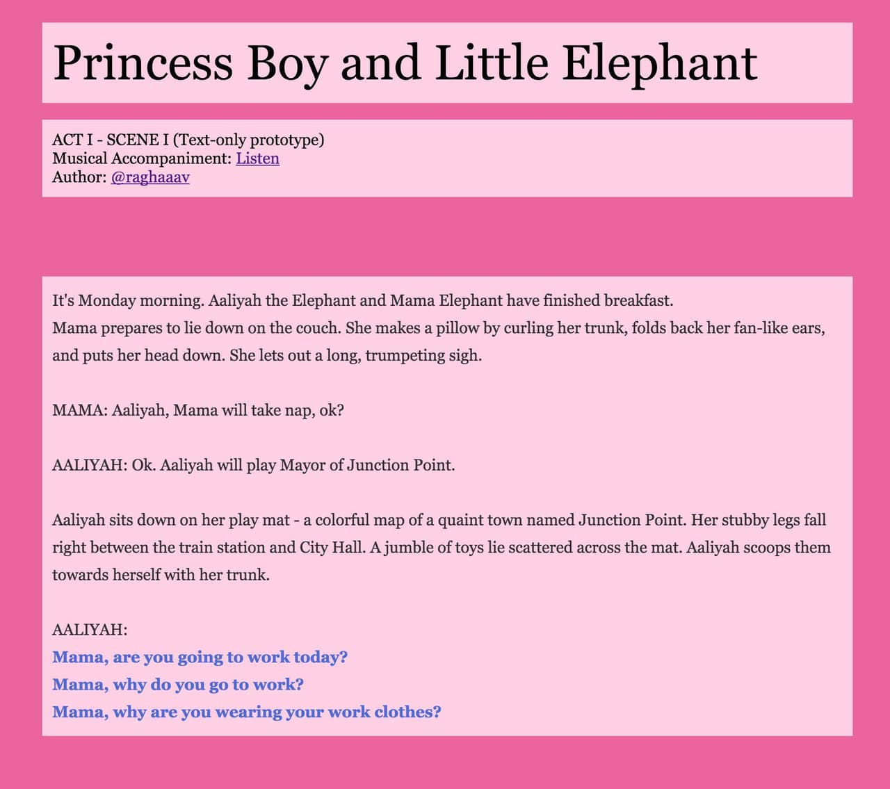 Princess Boy and Little Elephant