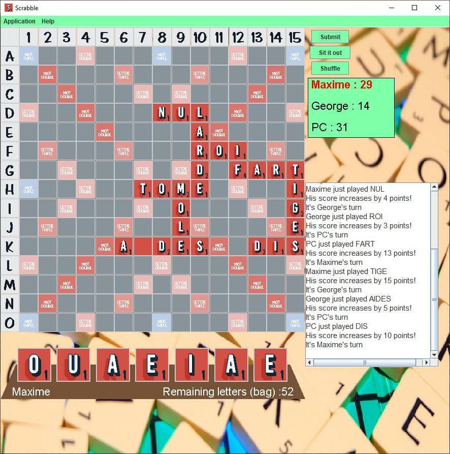 Java Scrabble screenshot 2
