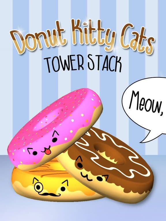 Donut Kitty Cats Tower Stack 3D screenshot 2