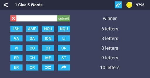 1 Clue 5 Words - Word Game screenshot 3