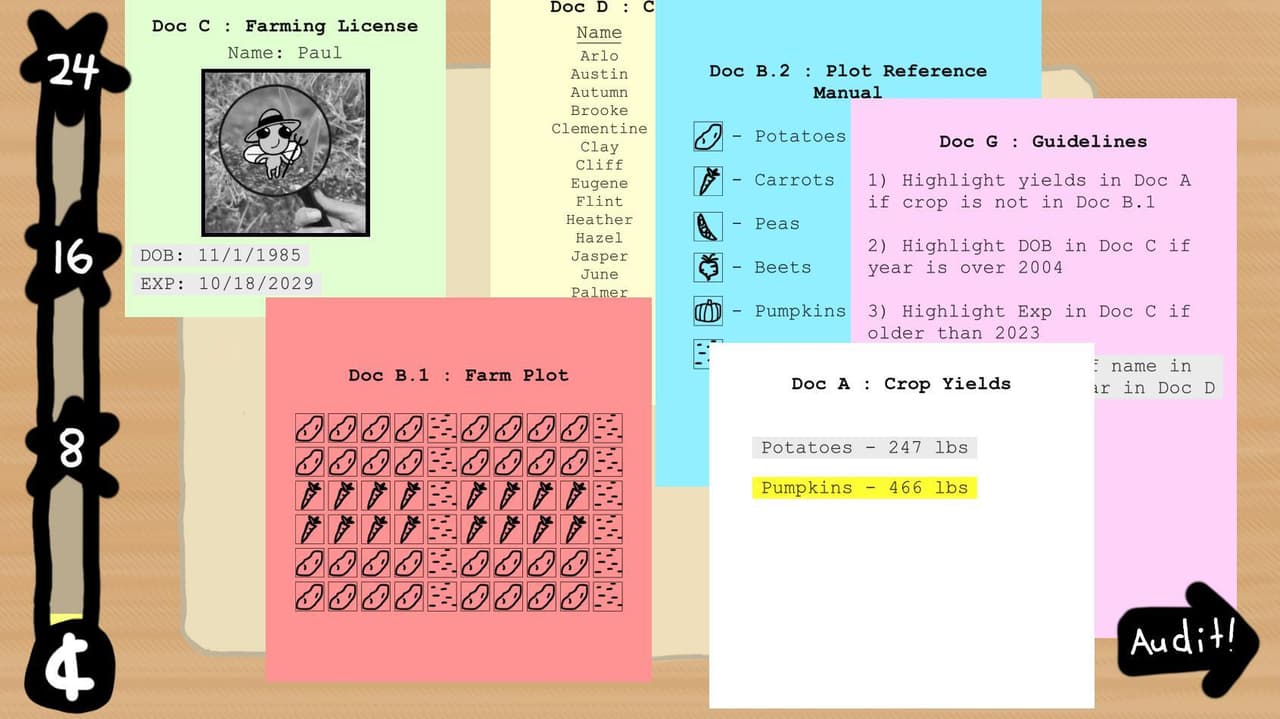 Harvestigator: An IRS Tax Auditing Game screenshot 3