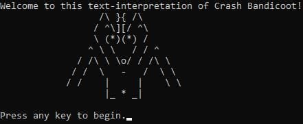 Crash Bandicoot Text Adventure screenshot 2