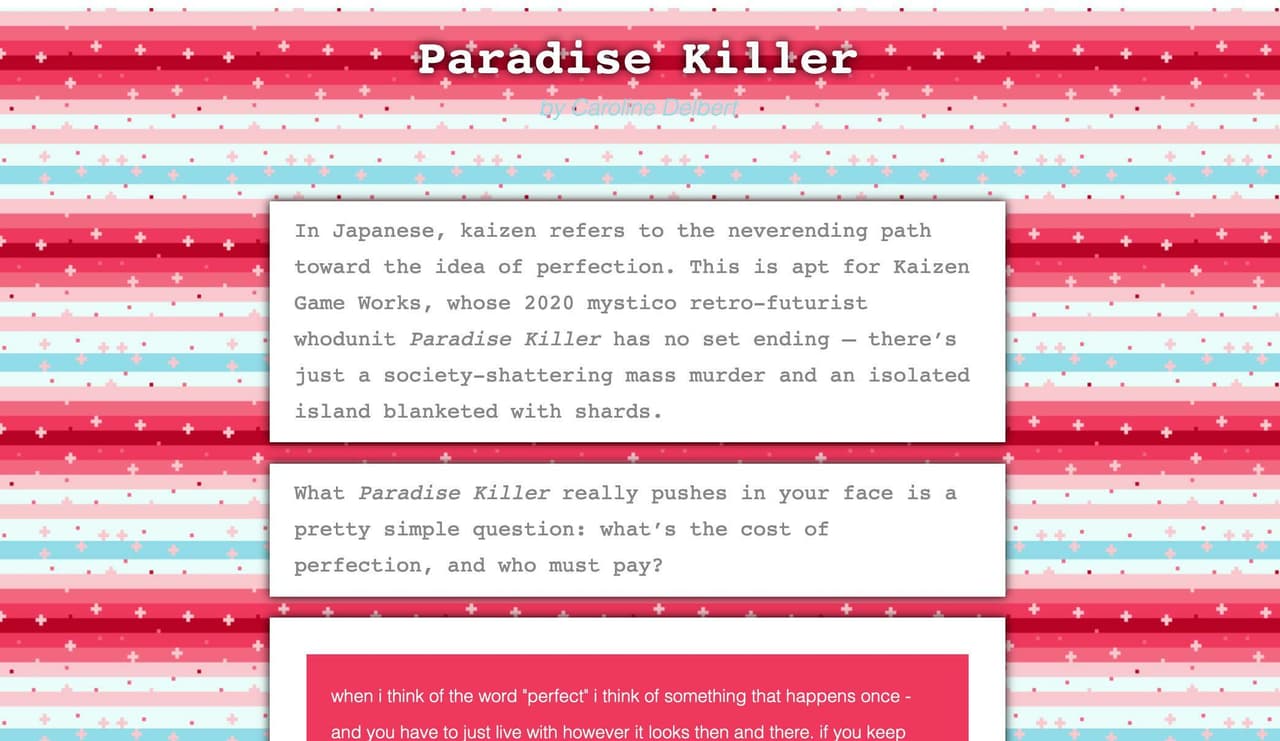 On Rose-Golden Pond: Paradise Killer screenshot 2