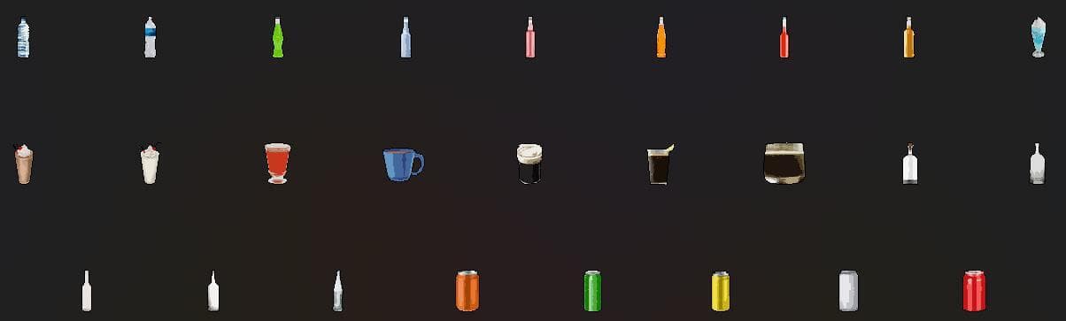 2d pixel drinks (beverage)