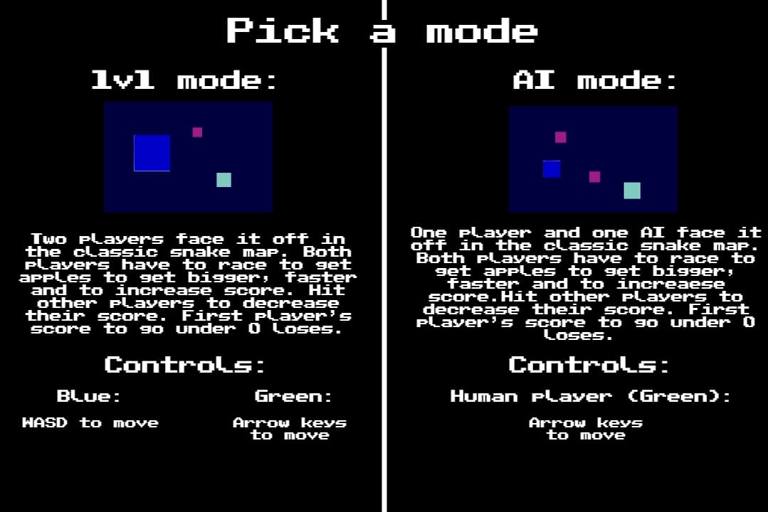 Snake: 1v1 mode