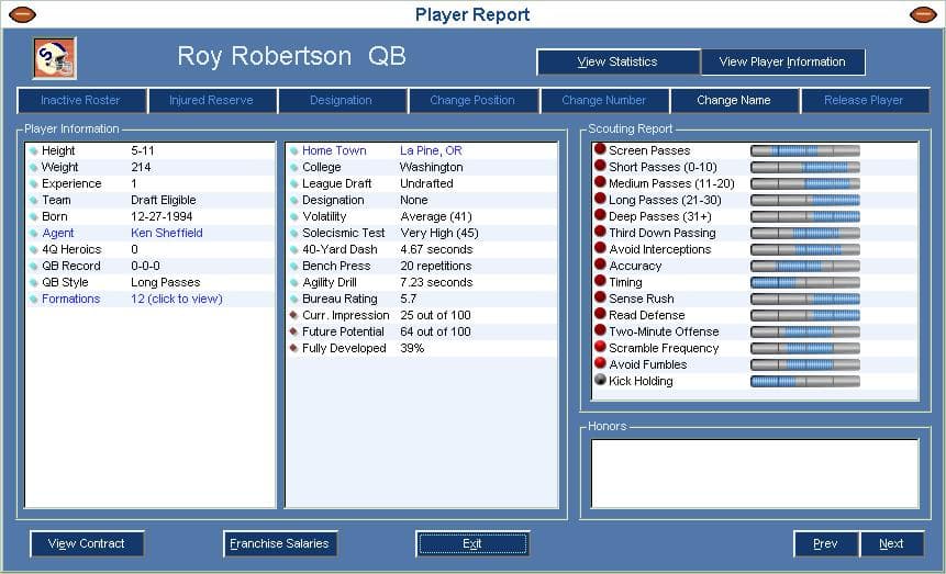 Front Office Football 2004 screenshot 2