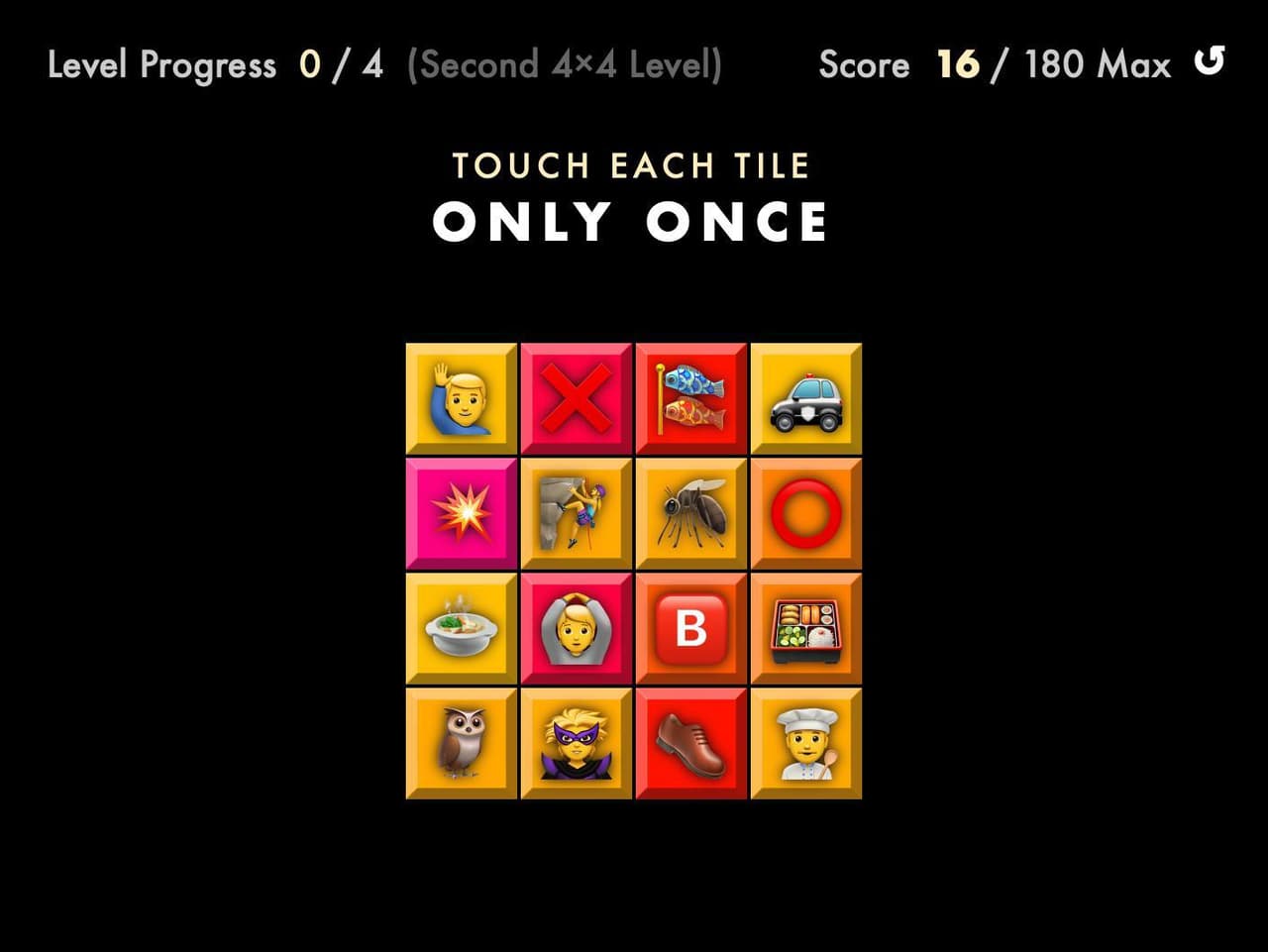 Only Once: Emoji Reverse Memory Game