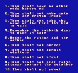 The Ten Commandments on NES