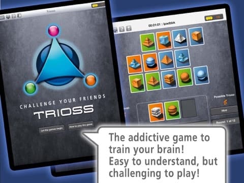 Trioss: Match the cards - The brain game when Sudoku, Mastermind, Wordfeud and Kakuro are too easy screenshot 2