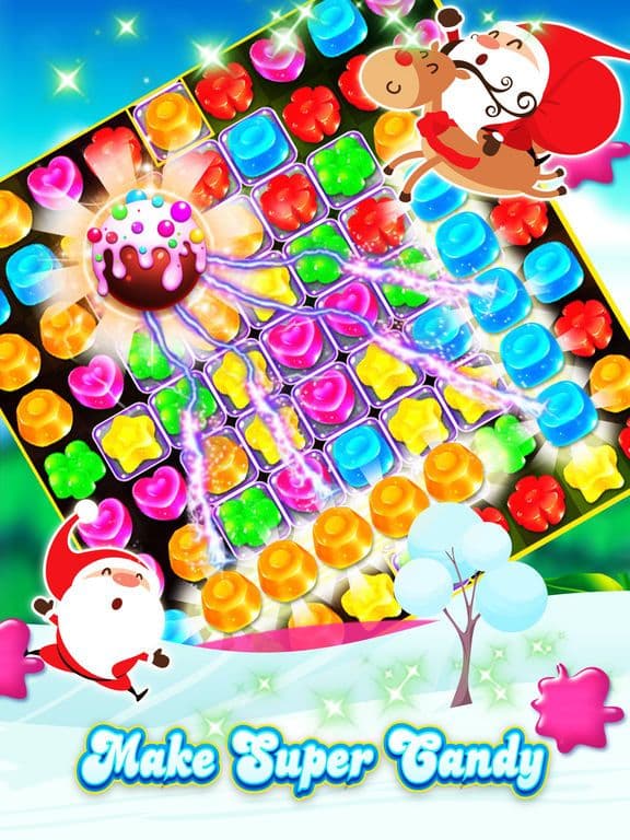 Candy Gems Christmas - Match 3 Lollipop Puzzle screenshot 4