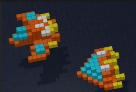 3d pixel spaceship game!