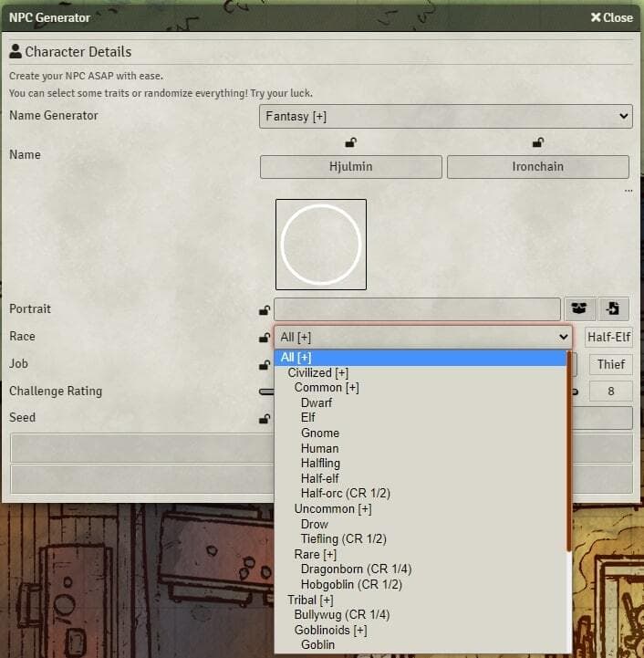 NPC Generator for 5e - Foundry VTT Module screenshot 6
