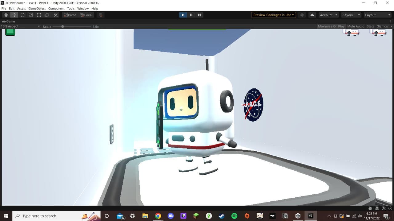 3D Platformer Tutorial (kristinamalkowski) screenshot 3