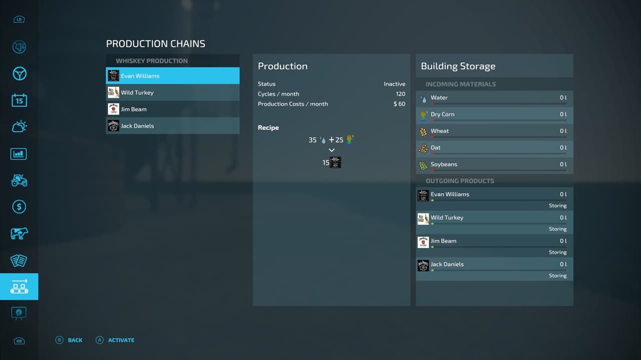 FS22 Whiskey Distillery Production