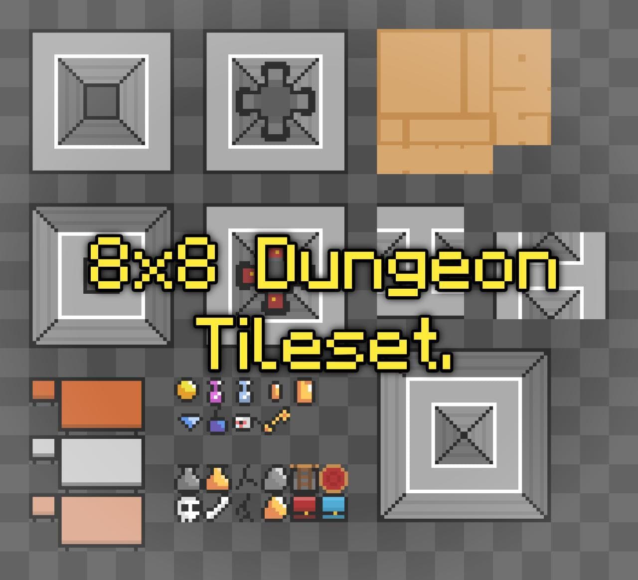 8x8 Dungeon Tileset by FuminoStudios