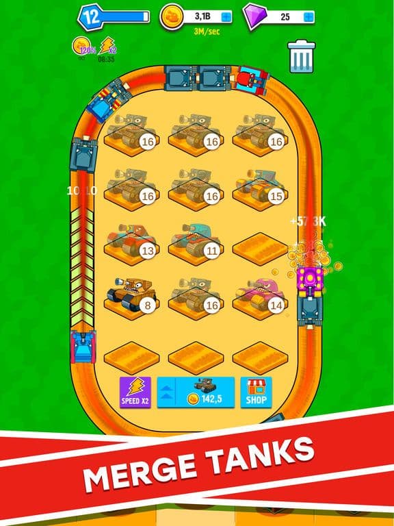 Merge Tanks: Idle Tap Clicker screenshot 2