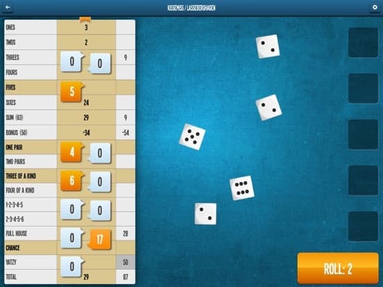 Yatzy Online screenshot 2