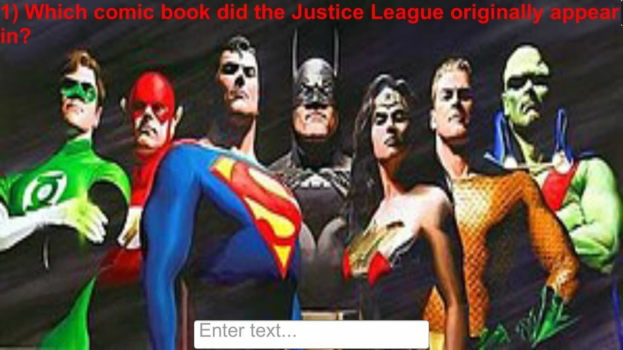 Justice League Trivia Game
