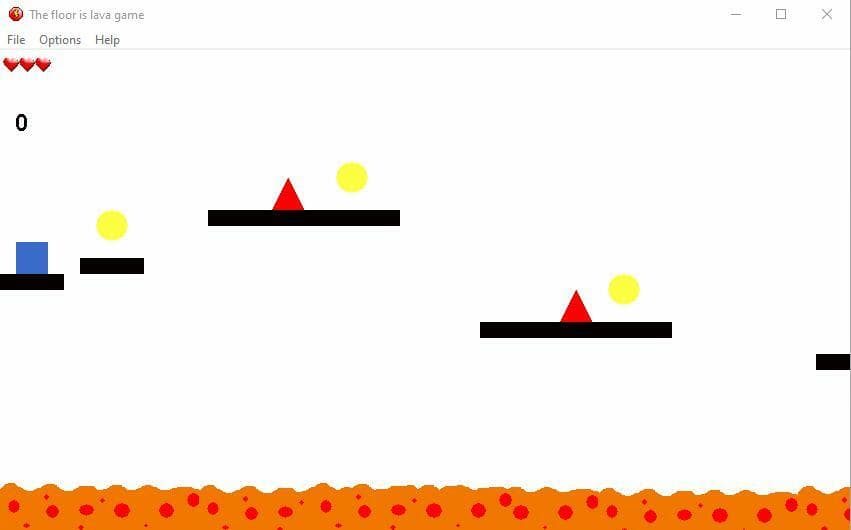 The floor is lava game (itch)